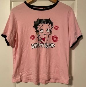 🚨 SOLD 🚨 betty boop official pink ringer tee